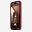 Merkloos geweven hoesje voor iPhone 18 Pro Max Bordeauxrood zonder logo – vooraanzicht schuin