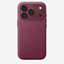 Merkloos geweven hoesje voor iPhone 18 Pro in Moerbei, achteraanzicht, zonder logo, achtergrond #F5F5F5