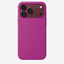 Siliconenhoesje voor iPhone 18 Pro Max in Magenta, achteraanzicht, zonder logo op lichtgrijze achtergrond