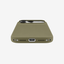 Siliconenhoesje voor iPhone 18 Pro Max in Olive, onderaanzicht, zonder logo op lichtgrijze achtergrond