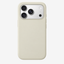 Siliconenhoesje voor iPhone 18 in Vanilla, achteraanzicht, zonder logo op lichtgrijze achtergrond