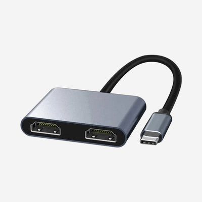 USB-C naar Dual HDMI Adapter Type C Double HDMI Converter USB-C Hub met 2x HDMI Uitgang Geschikt voor MacBook Air en Pro Samsung Microsoft en Andere Laptops