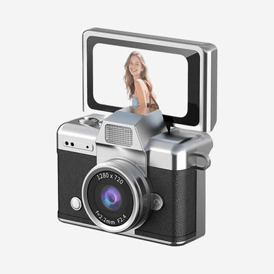 Mini retro thumb camera met 1,47 inch klapscherm – HD digitale camera met video-opname  –  Zwart