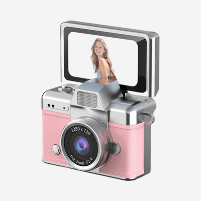 Mini retro thumb camera met 1,47 inch klapscherm – HD digitale camera met video-opname  – Roze