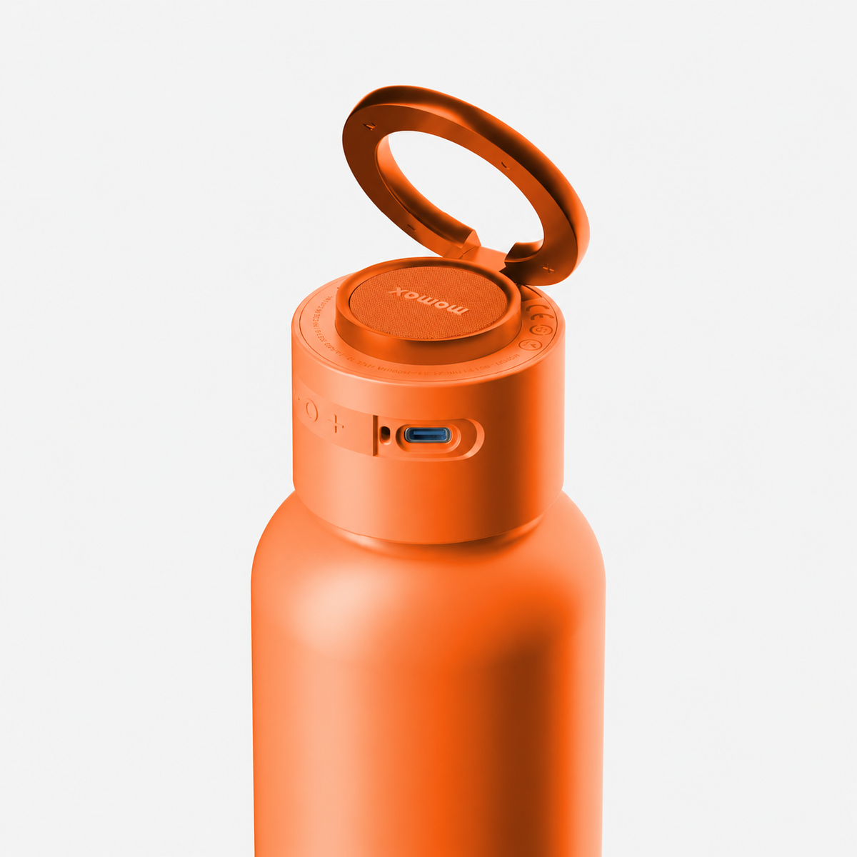 Momax 1-Vibe Bottle 750 ml Oranje USB-C aansluiting en ring