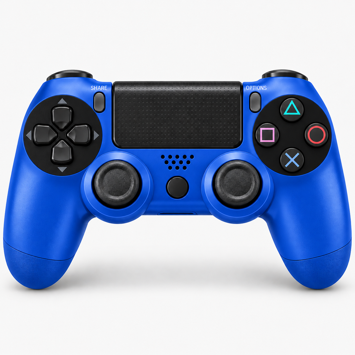 Merkloze PS4-controller Blauw (Wave Blue) – vooraanzicht (kleurillustratie)