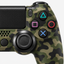 Merkloze PS4-controller Groen camouflage (Green Camouflage) – detail actieknoppen (kleurillustratie)