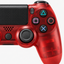 Merkloze PS4-controller Transparant rood (Crystal Red) – detail actieknoppen (kleurillustratie)