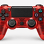Merkloze PS4-controller Transparant rood (Crystal Red) – detail analoge sticks (kleurillustratie)