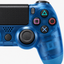 Merkloze PS4-controller Transparant blauw (Crystal Blue) – detail actieknoppen (kleurillustratie)