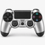 Merkloze PS4-controller Zilver (Silver) – vooraanzicht (kleurillustratie)