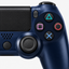 Merkloze PS4-controller Donkerblauw (Midnight Blue) – detail actieknoppen (kleurillustratie)