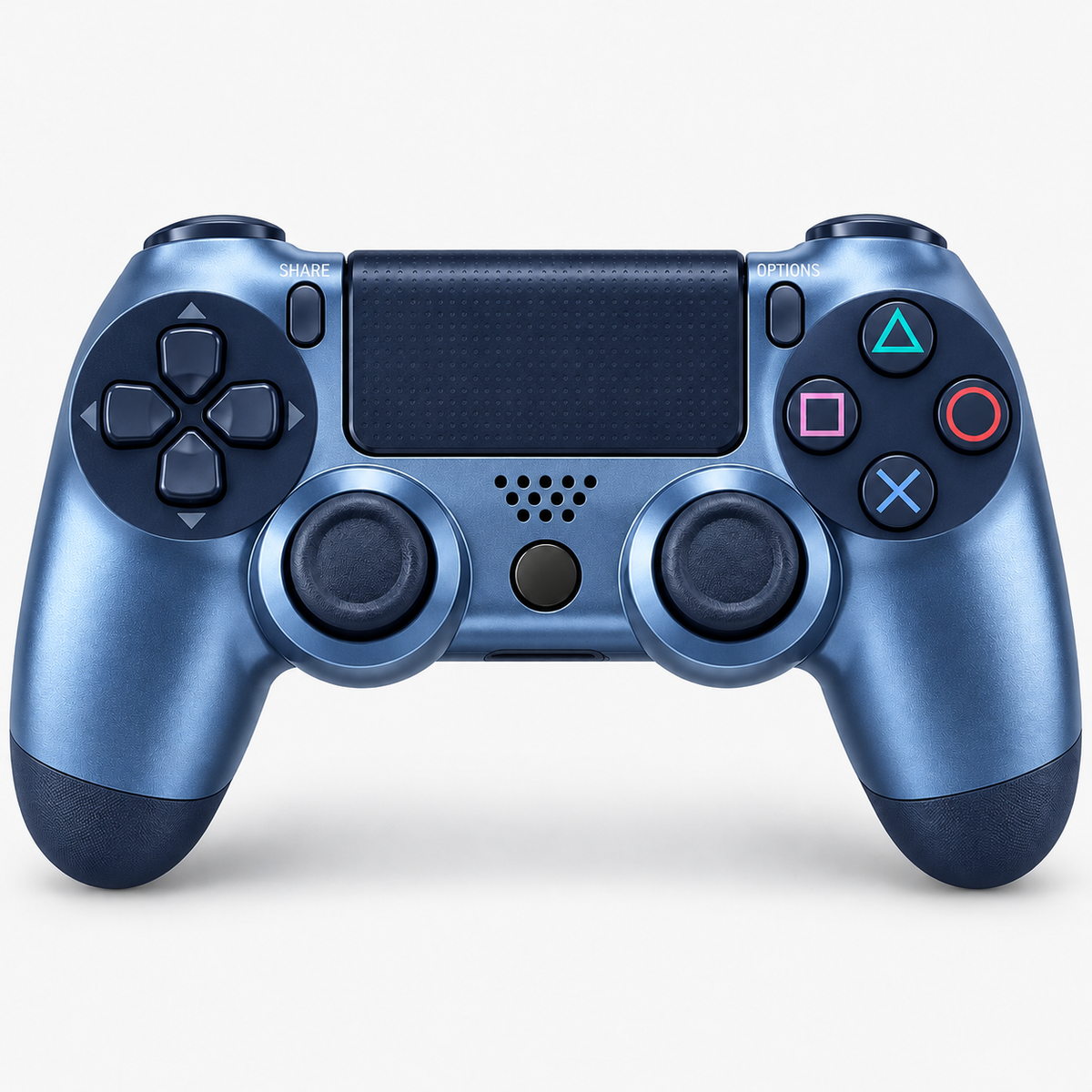 Merkloze PS4-controller Titaniumblauw (Titanium Blue) – vooraanzicht (kleurillustratie)