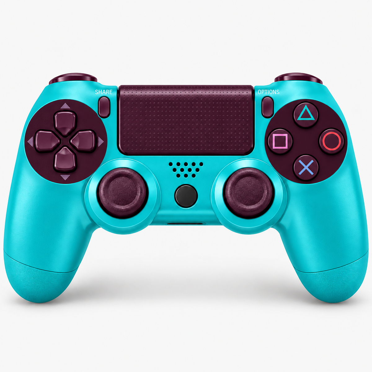 Merkloze PS4-controller Blauw/paars (Berry Blue) – vooraanzicht (kleurillustratie)