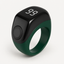 Groene Zikr Flex Lite smart tasbih ring met OLED-display